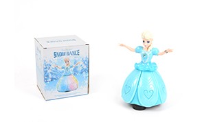 B/O rotating snow princess with light music