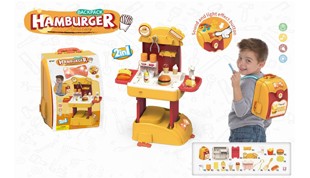 2 In 1 Hamburger Set Backpack with Light & Sound