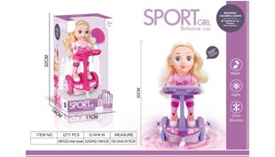 B/O Rotating Hoverboard Doll with Light & Music