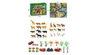 51PCS puzzle scene animal DIY set with non-woven map
